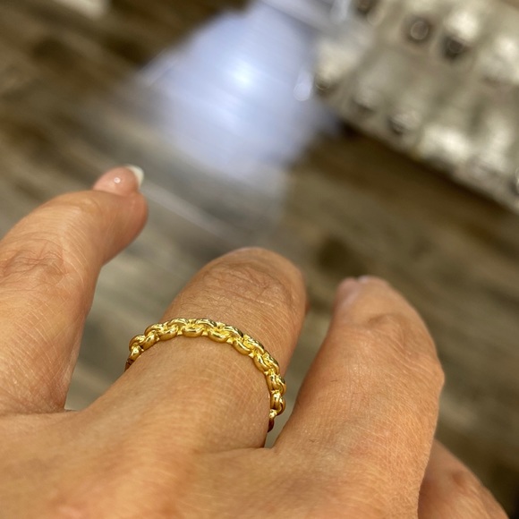 10K yellow Gold Wedding Band unique Ring size 4 5 6 7 8 9 - Picture 6 of 7